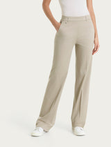 Pantalone dritto con tasche e risvolto in Satin Power Marroni Donna - Ragno