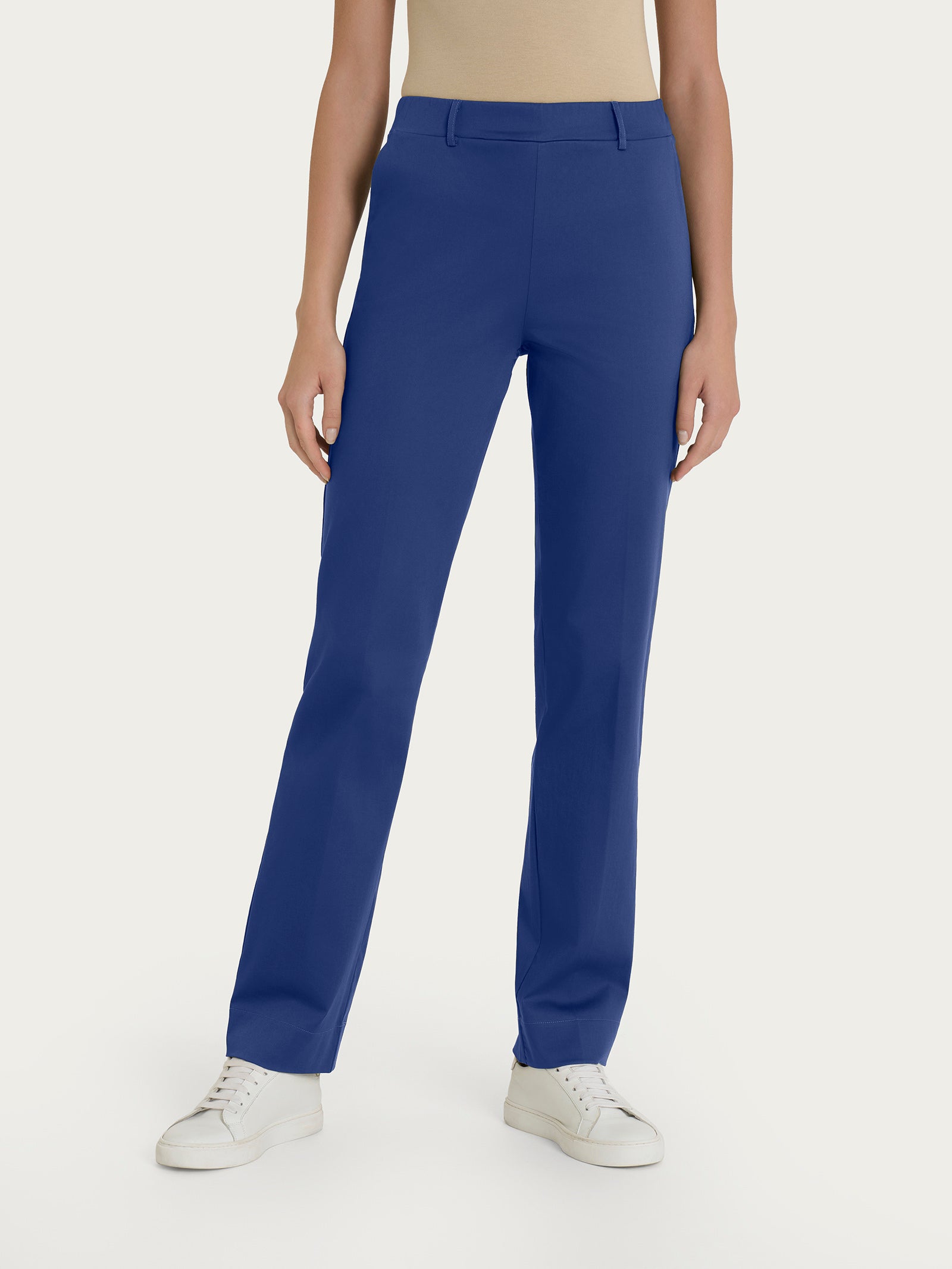 Pantalone dritto con tasche in Satin Power Blu Donna - Ragno