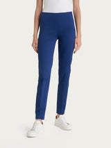 Pantalone a sigaretta con spacchetti in Satin Power Blu Donna - Ragno