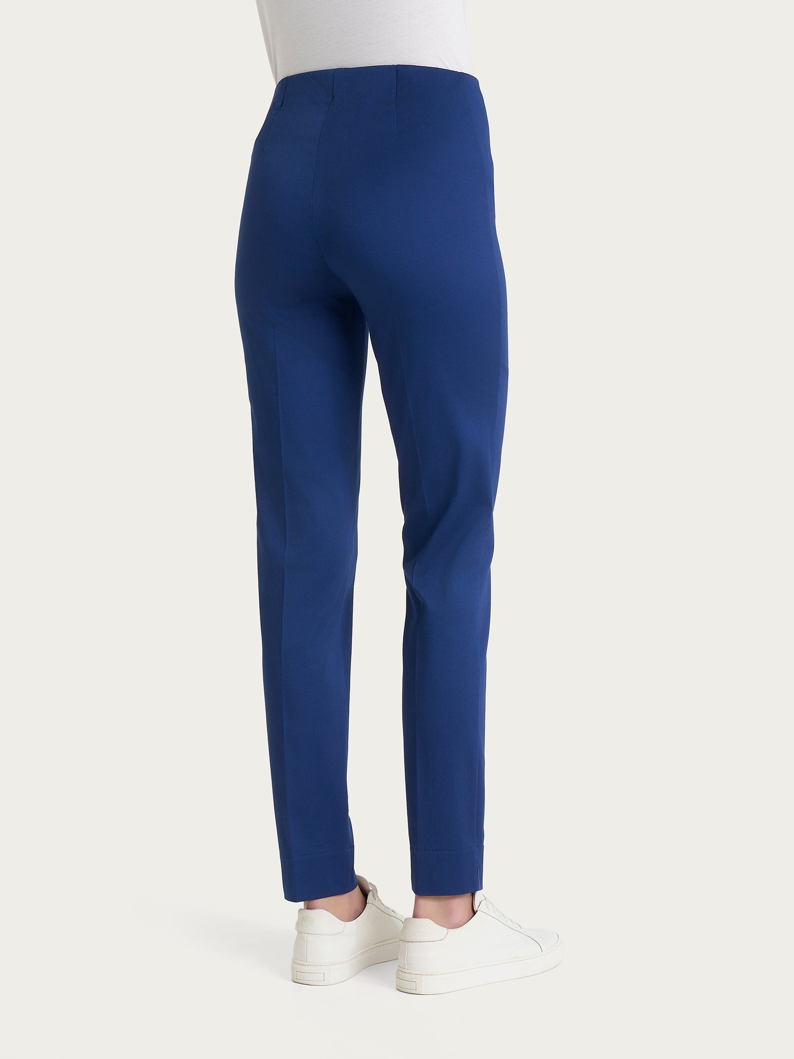 Pantalone a sigaretta con spacchetti in Satin Power Blu Donna - Ragno