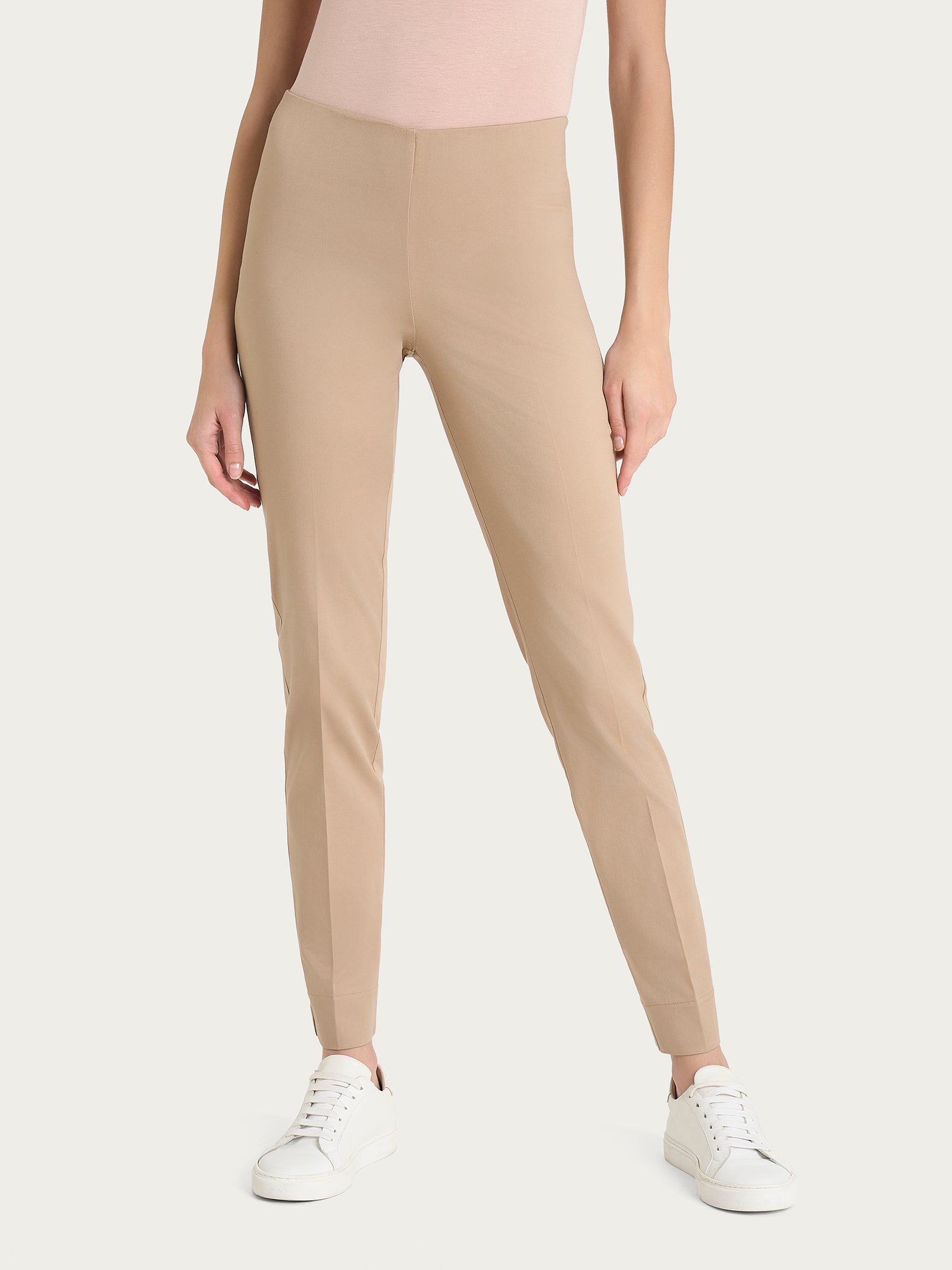 Pantalone a sigaretta con spacchetti in Satin Power Marroni Donna - Ragno