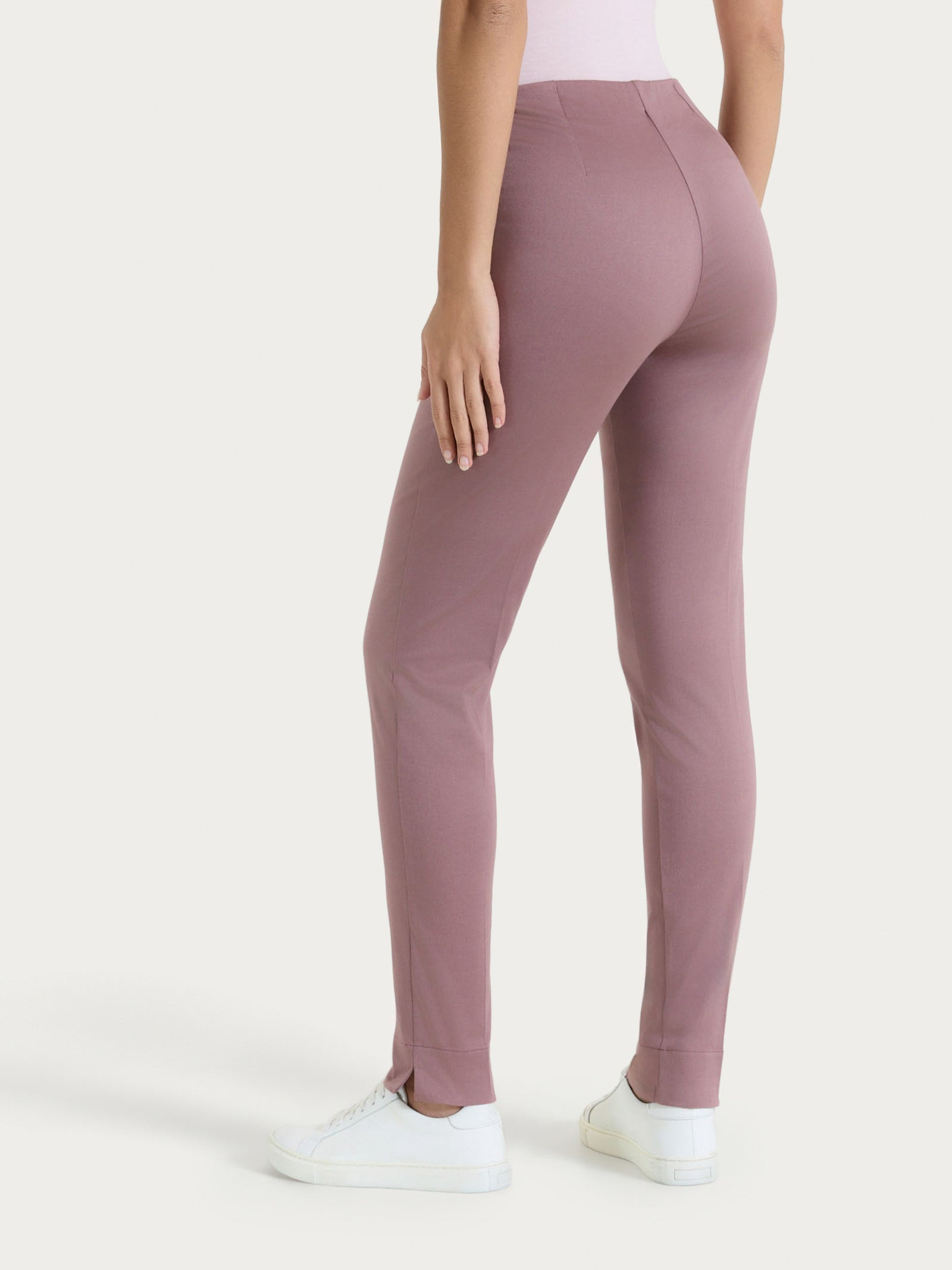 Pantalone a sigaretta con spacchetti in Satin Power Viola Donna - Ragno