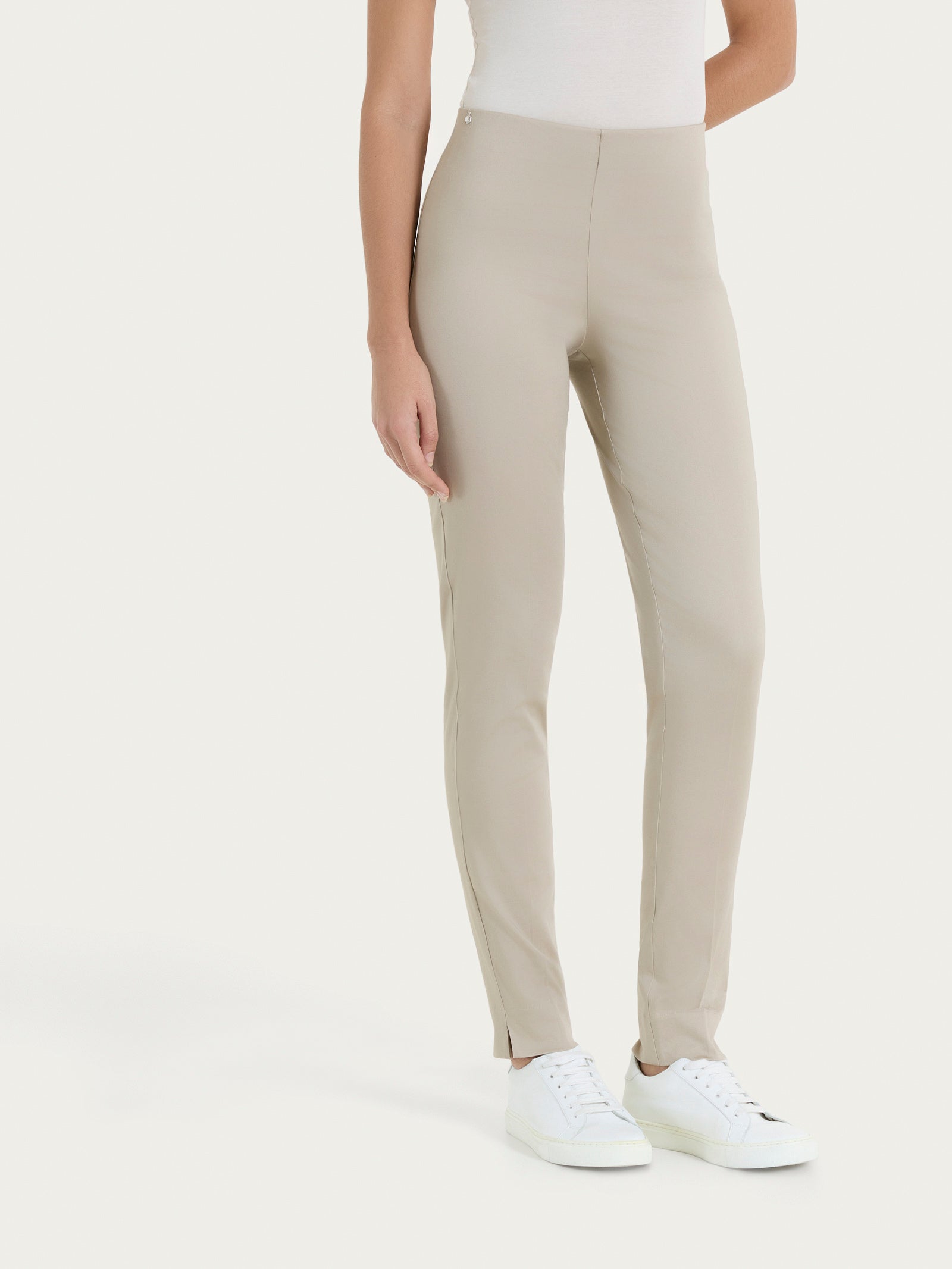 Pantalone a sigaretta con spacchetti in Satin Power Marroni Donna - Ragno