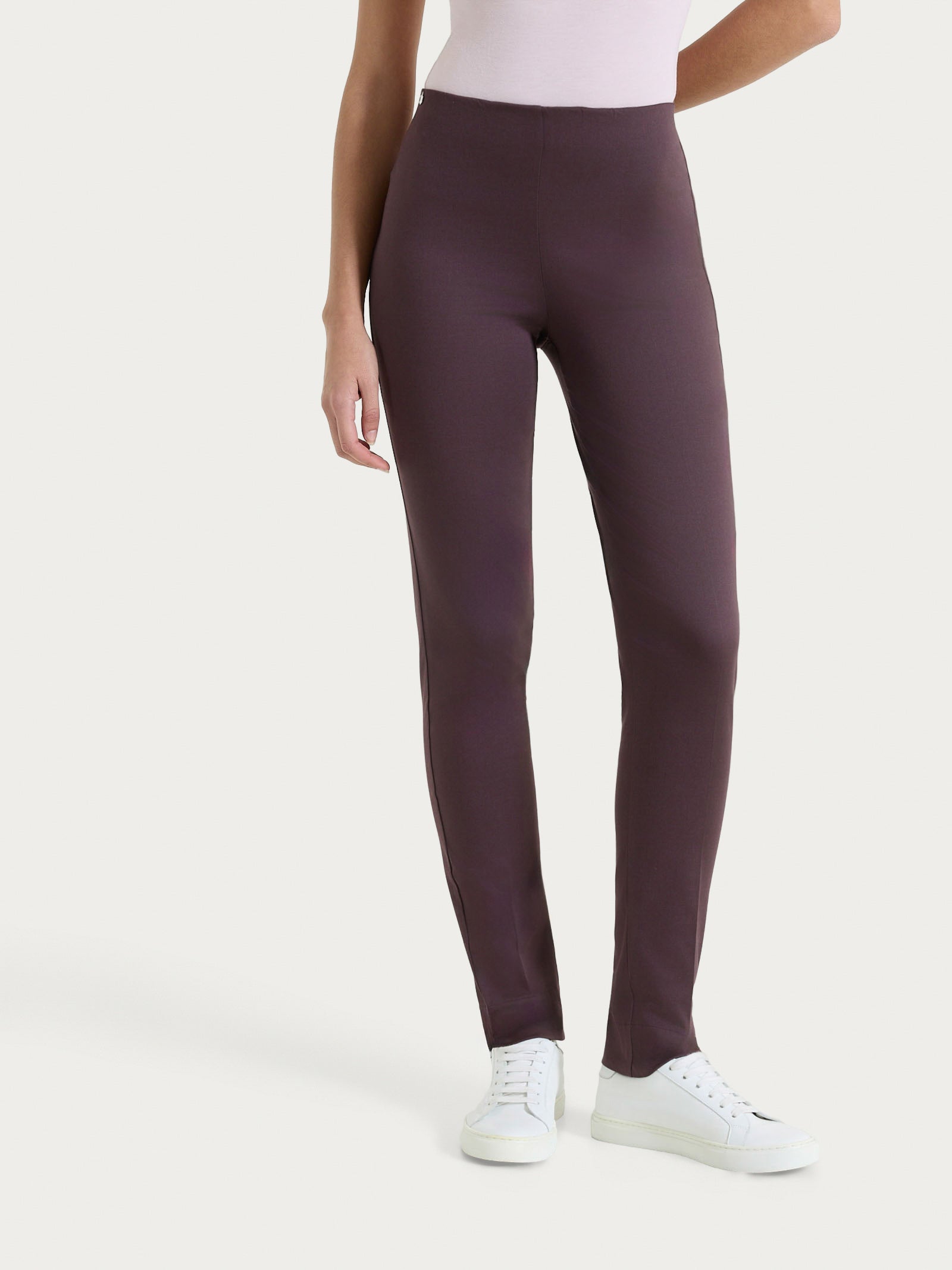 Pantalone a sigaretta con spacchetti in Satin Power Viola Donna - Ragno