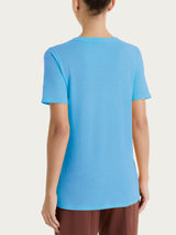 Maglietta girocollo in slub jersey di cotone Azzurri Donna - Ragno