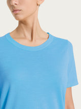Maglietta girocollo in slub jersey di cotone Azzurri Donna - Ragno