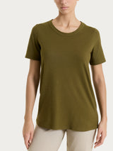 Maglietta girocollo in slub jersey di cotone Verdi Donna - Ragno