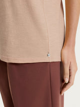 Brown Women's Brown cotton slub jersey crew-neck t-shirt - Ragno