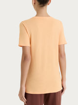 Maglietta girocollo in slub jersey di cotone Arancioni Donna - Ragno