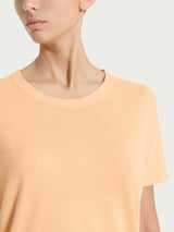 Maglietta girocollo in slub jersey di cotone Arancioni Donna - Ragno
