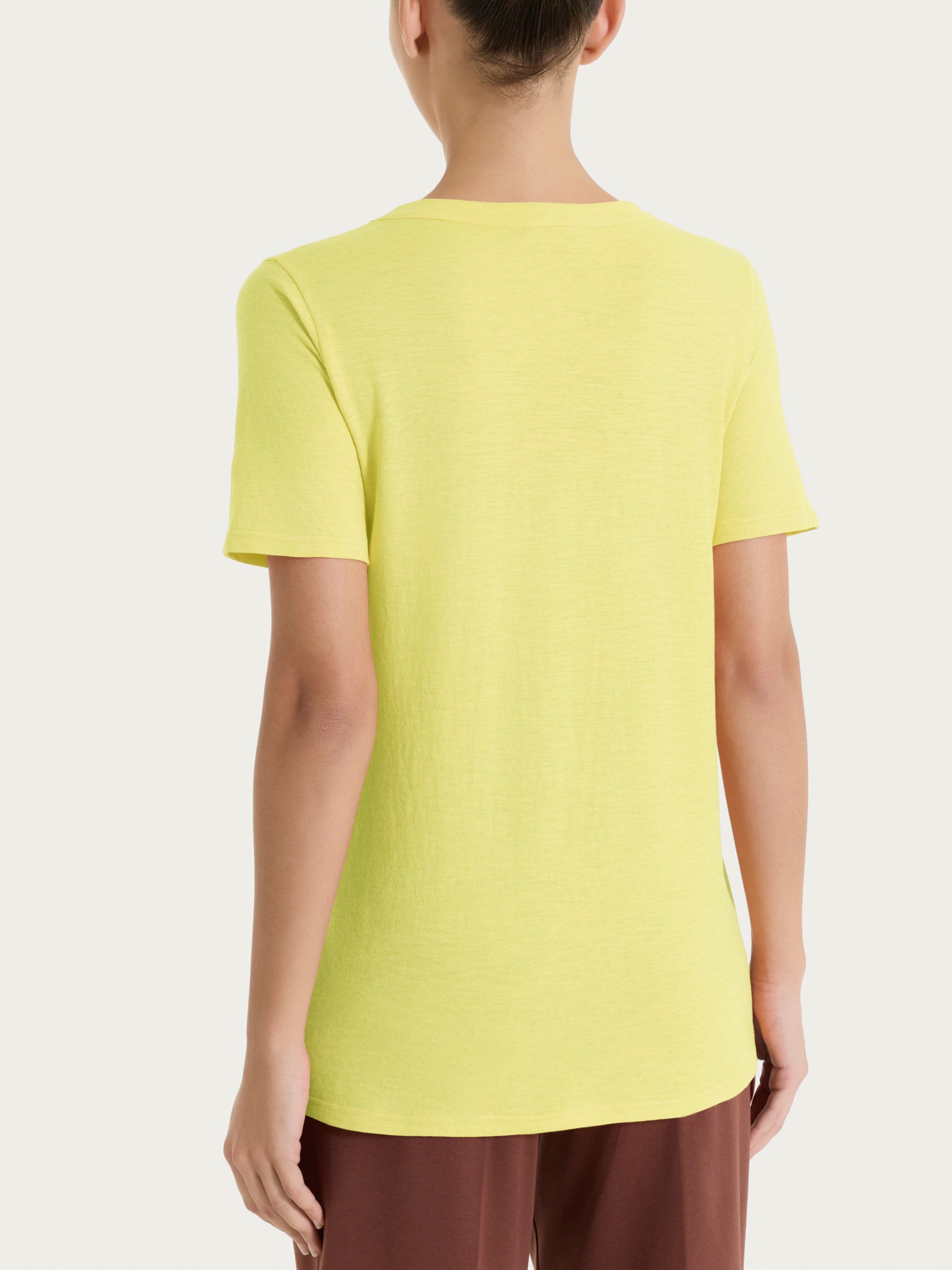 Maglietta girocollo in slub jersey di cotone Gialli Donna - Ragno