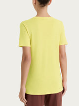 Maglietta girocollo in slub jersey di cotone Gialli Donna - Ragno