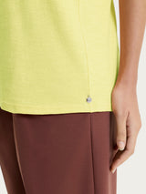 Maglietta girocollo in slub jersey di cotone Gialli Donna - Ragno