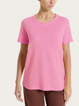 Maglietta girocollo in slub jersey di cotone Rosa Donna - Ragno