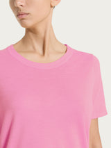 Maglietta girocollo in slub jersey di cotone Rosa Donna - Ragno