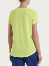 Maglietta con Scollo a V in slub jersey di cotone Gialli Donna - Ragno