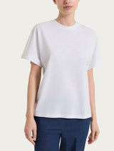 Maglietta con manica over in Slub Jersey Bianchi Donna - Ragno