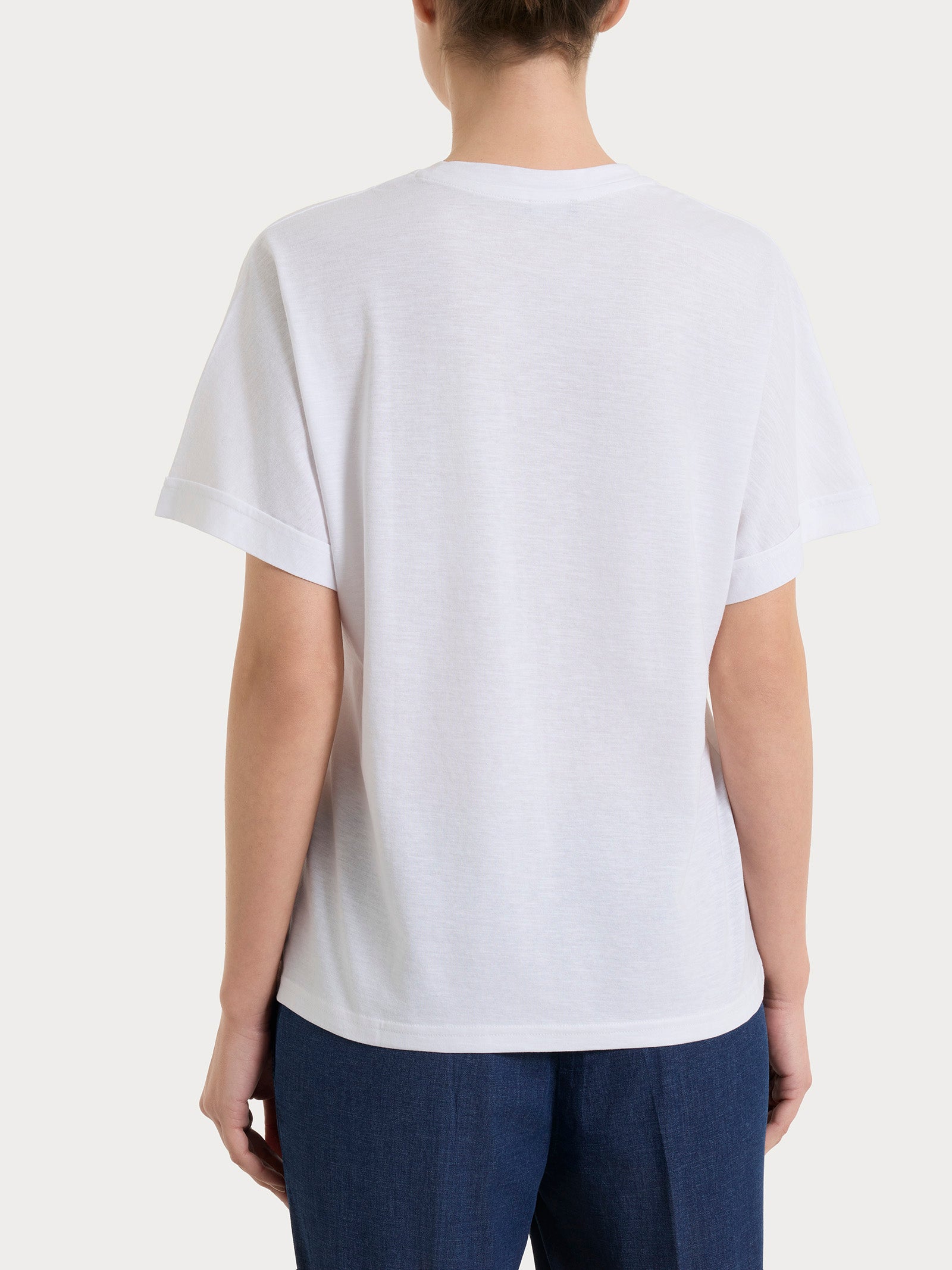 Maglietta con manica over in Slub Jersey Bianchi Donna - Ragno