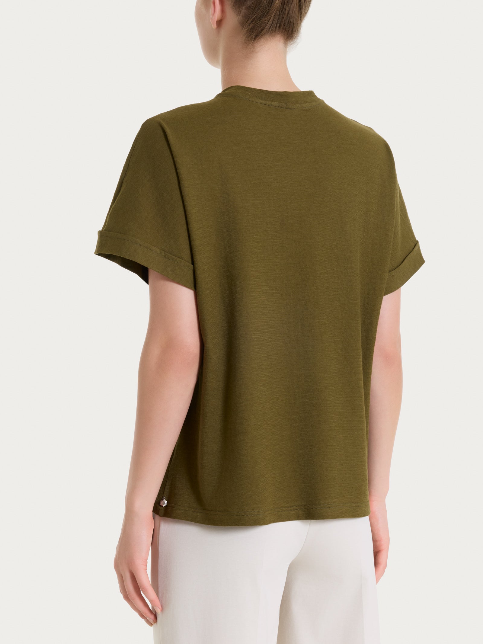 Maglietta con manica over in Slub Jersey Verdi Donna - Ragno