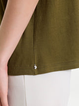 Maglietta con manica over in Slub Jersey Verdi Donna - Ragno