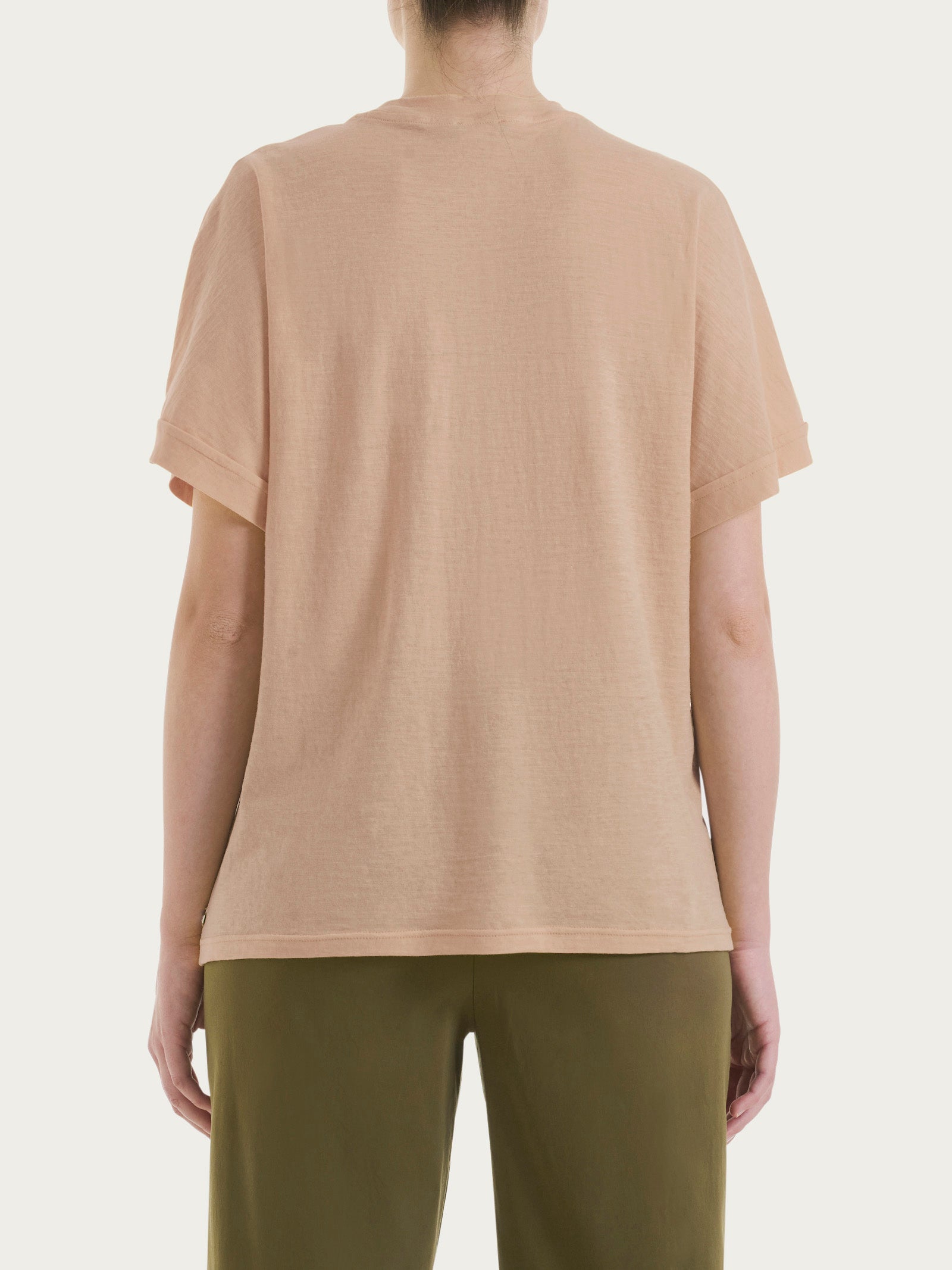 Maglietta con manica over in Slub Jersey Marroni Donna - Ragno