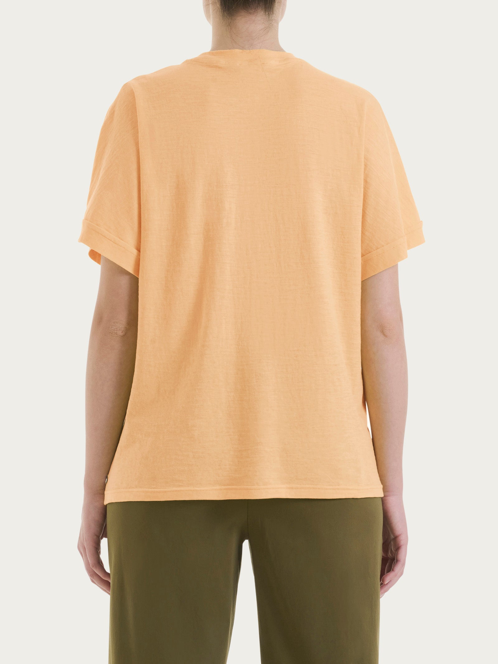 Maglietta con manica over in Slub Jersey Arancioni Donna - Ragno