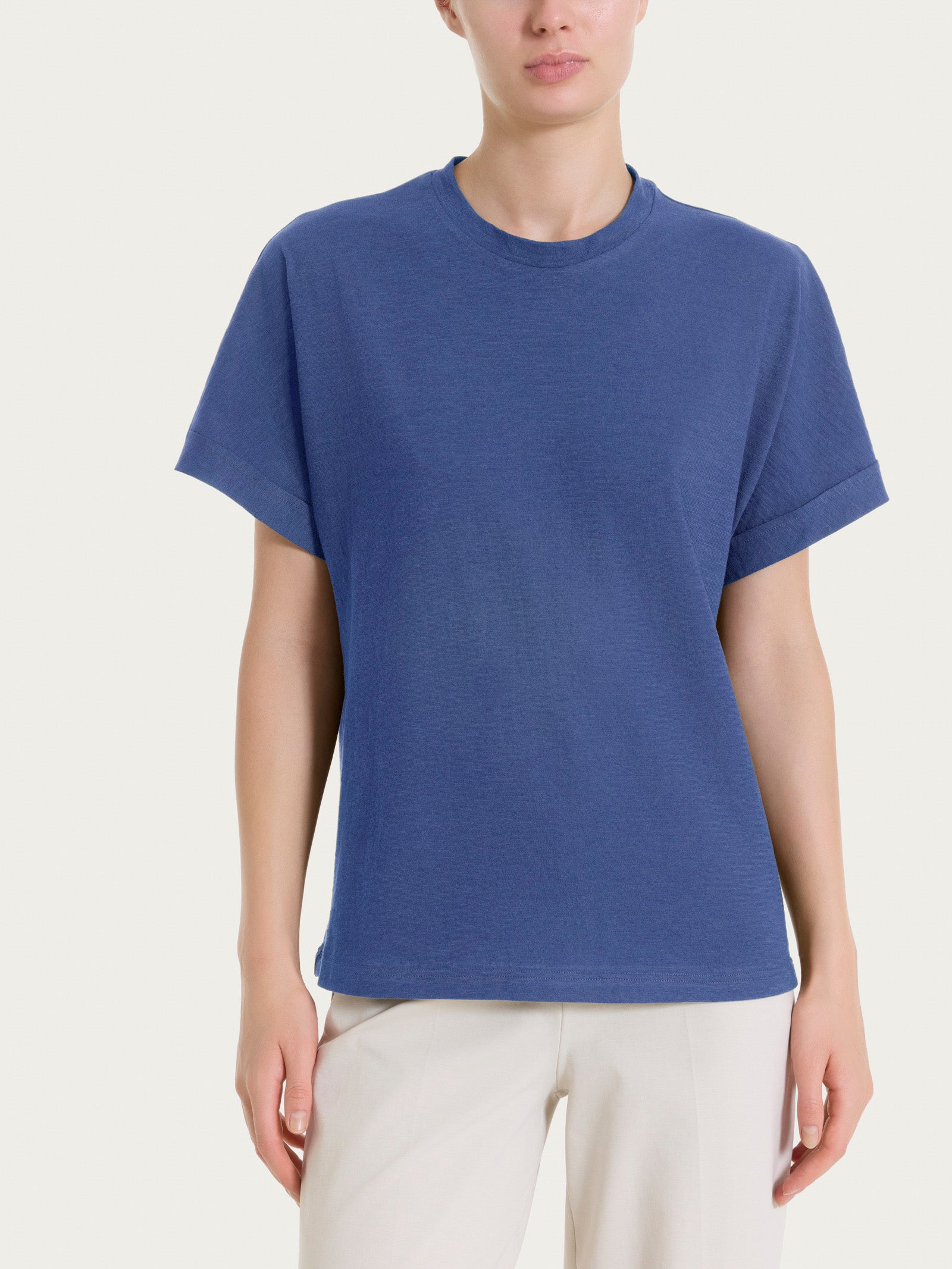 Maglietta con manica over in Slub Jersey Blu Donna - Ragno