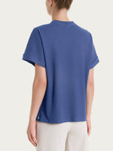 Maglietta con manica over in Slub Jersey Blu Donna - Ragno