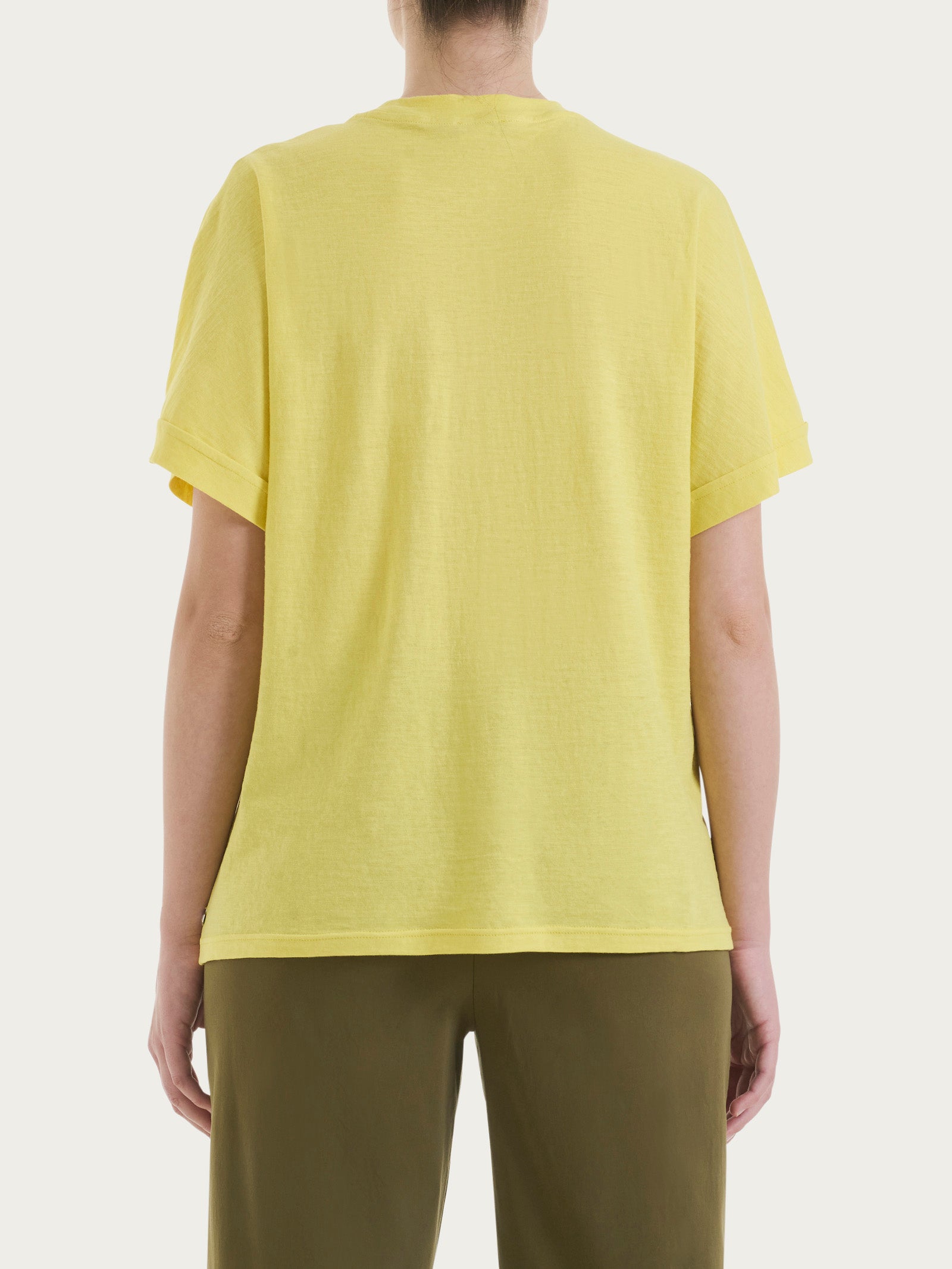 Maglietta con manica over in Slub Jersey Gialli Donna - Ragno