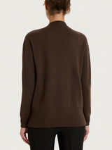 Maglia asimmetrica con scollo a V in Super Soft Marroni Donna - Ragno