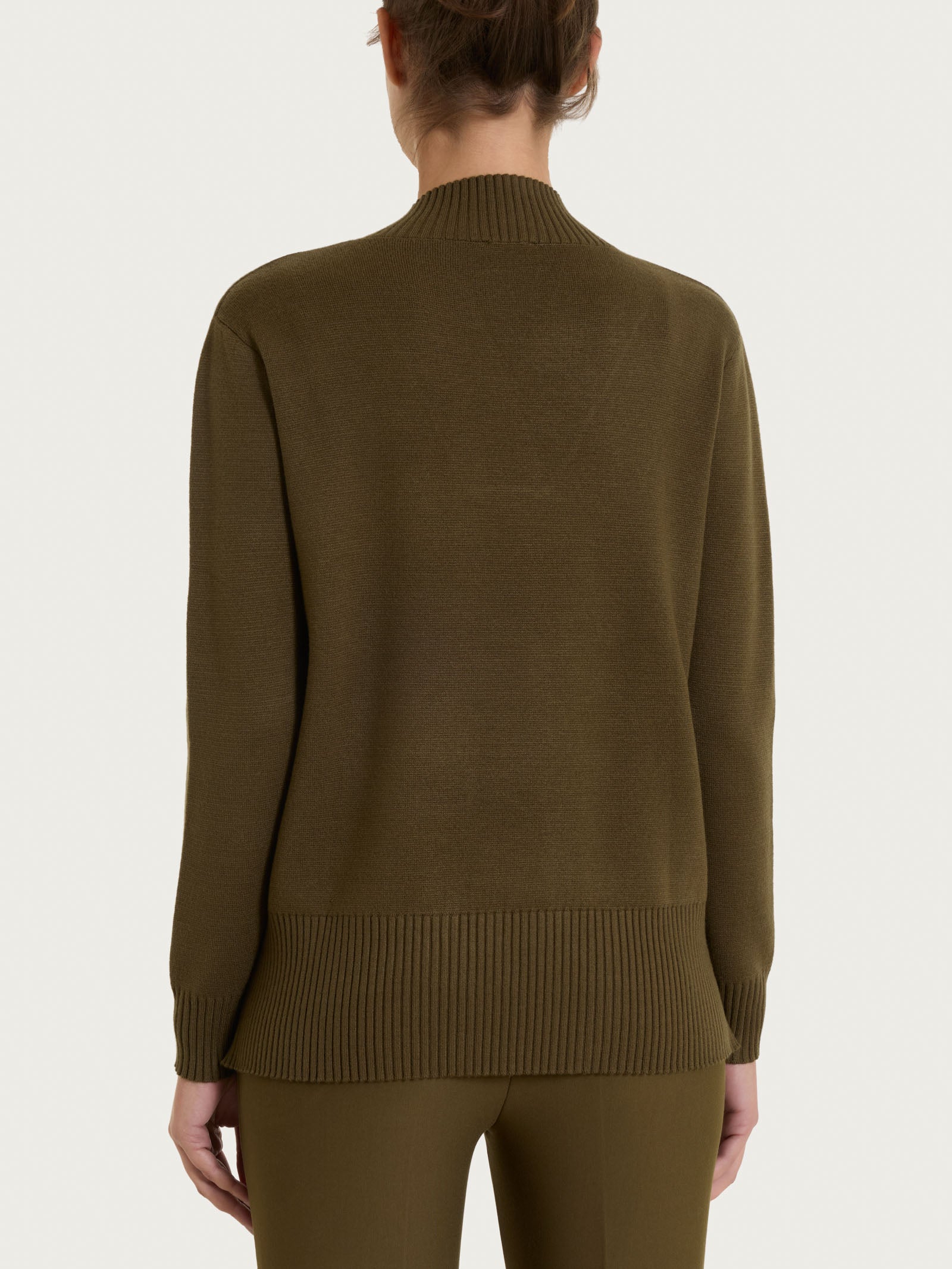 Maglia asimmetrica con scollo a V in Super Soft Verdi Donna - Ragno