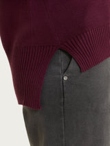 Maglia asimmetrica con scollo a V in Super Soft Viola Donna - Ragno