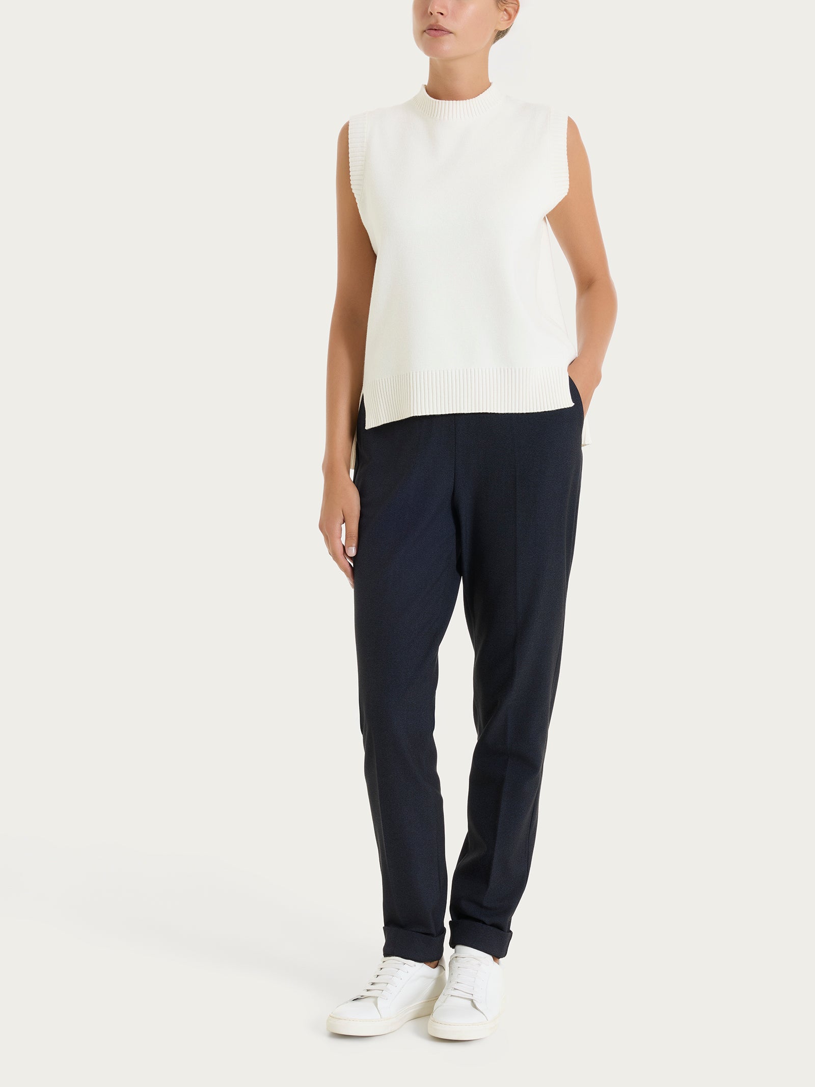 Maglia smanicata in Super Soft Bianchi Donna - Ragno