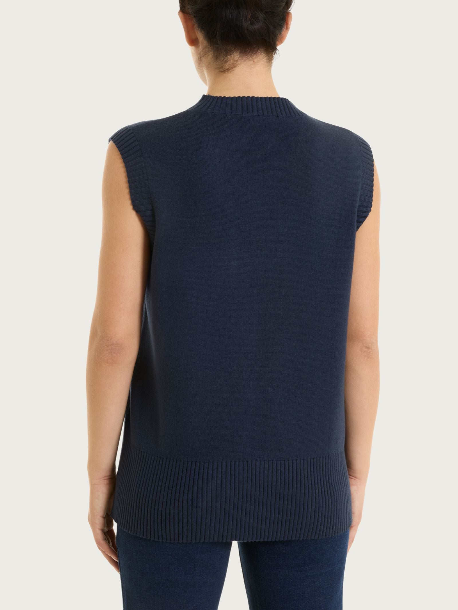 Maglia smanicata in Super Soft Blu Donna - Ragno