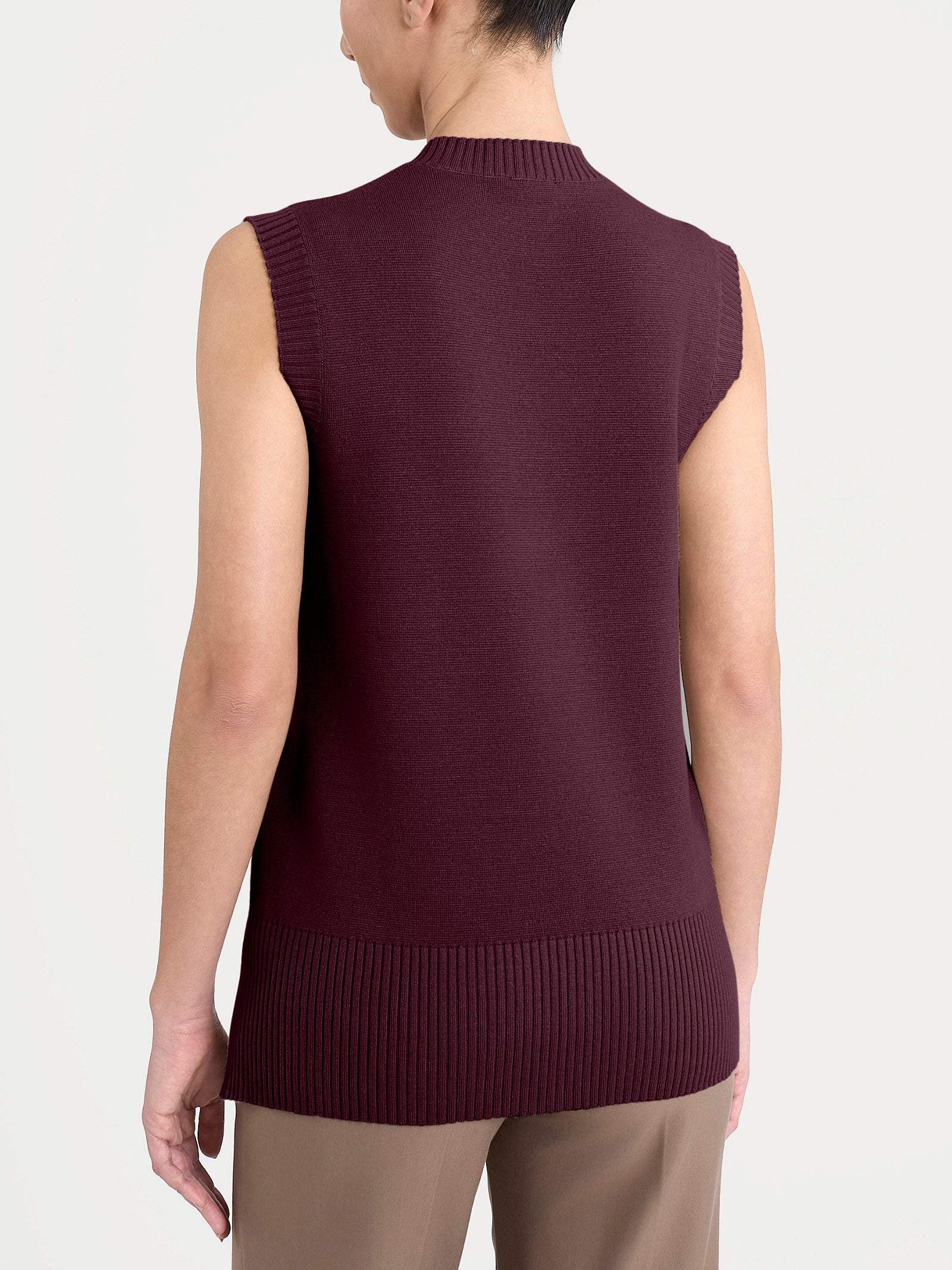Maglia smanicata in Super Soft Viola Donna - Ragno