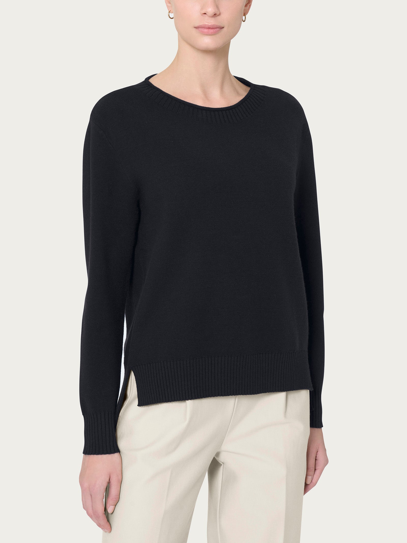 Maglia girocollo in Super Soft  Neri Donna - Ragno