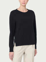 Jersey de cuello redondo «Super Soft» negro para mujer - Ragno