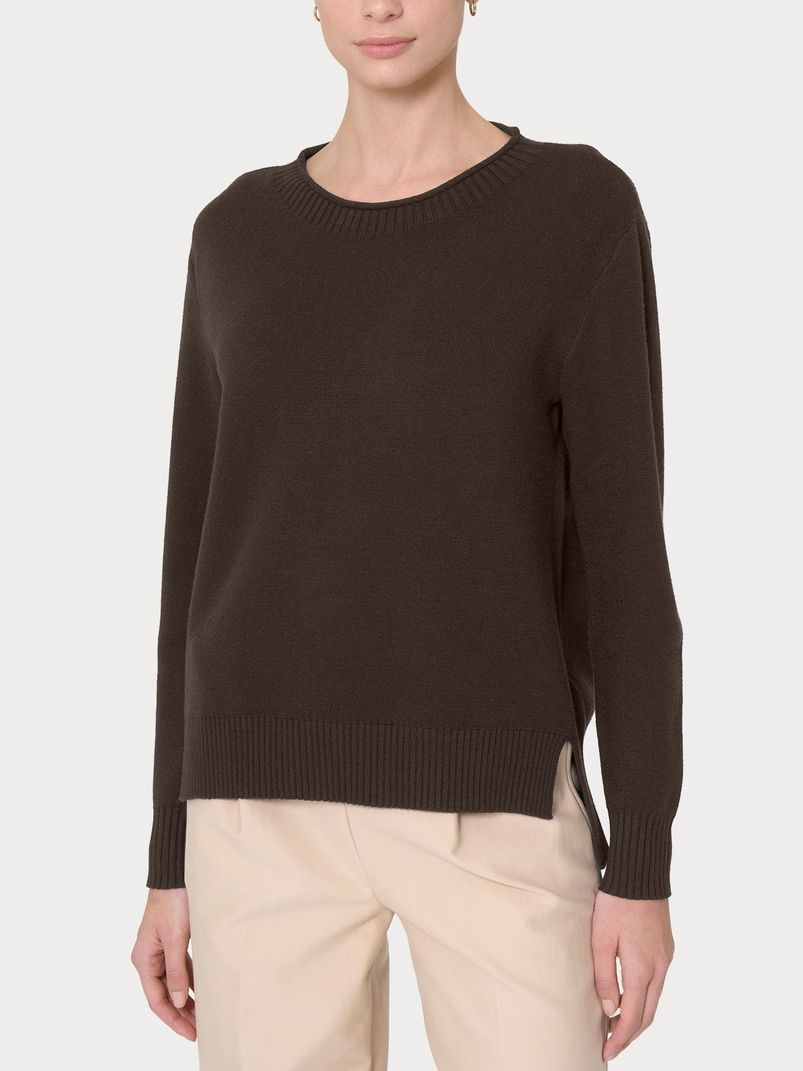 Maglia girocollo in Super Soft  Marroni Donna - Ragno