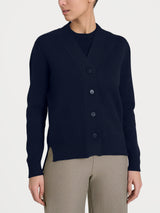 Cardigan asimmetrico con bottoni in Super Soft Blu Donna - Ragno
