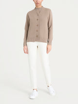Cardigan asimmetrico con bottoni in Super Soft Marroni Donna - Ragno