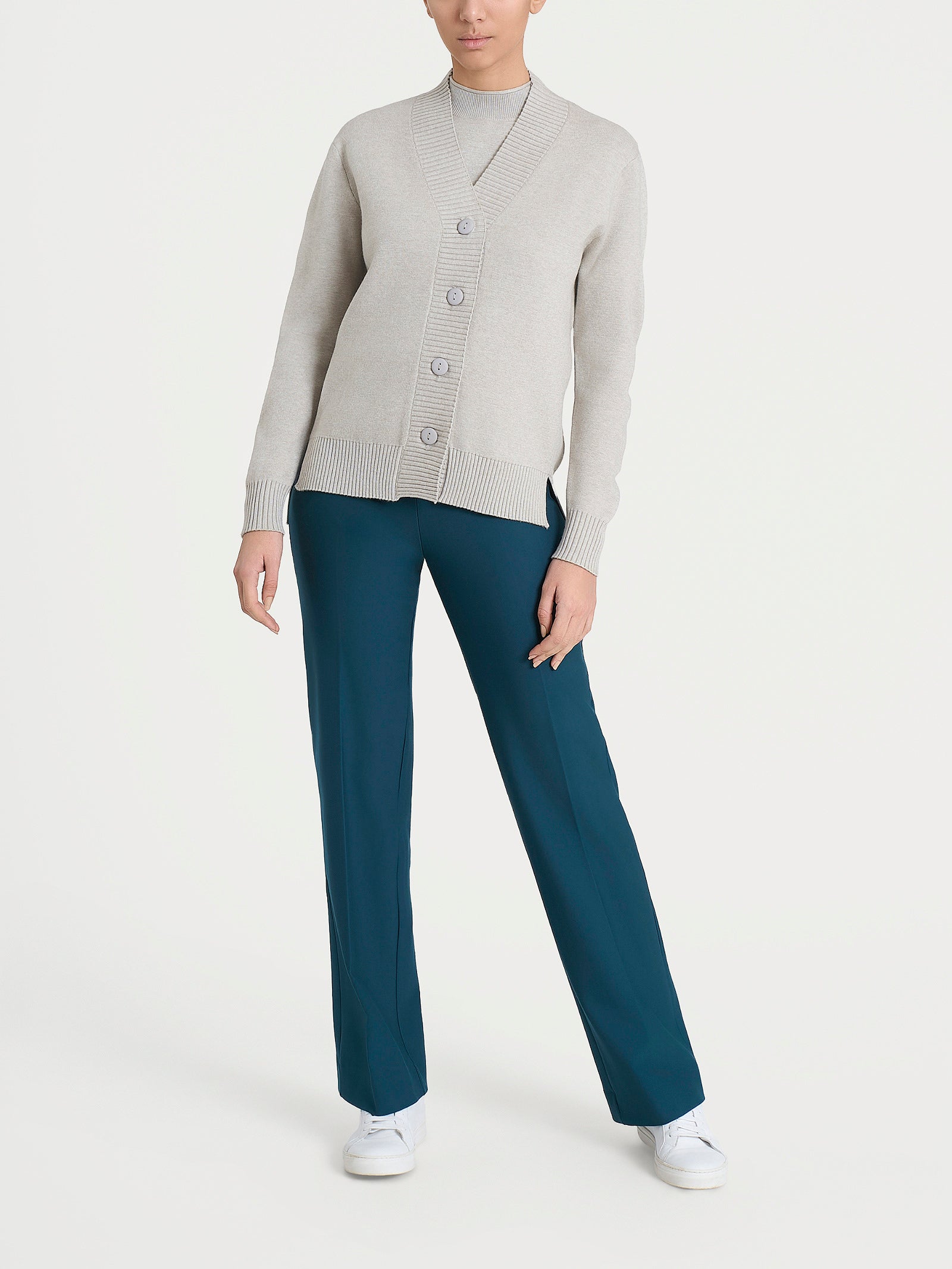 Cardigan asimmetrico con bottoni in Super Soft Bianchi Donna - Ragno