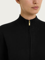 Cardigan con zip asimmetrico in Super soft Neri Donna - Ragno