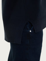 Cardigan con zip asimmetrico in Super soft Blu Donna - Ragno