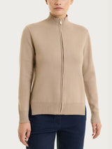 Cardigan con zip asimmetrico in Super soft Marroni Donna - Ragno