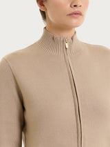 Cardigan con zip asimmetrico in Super soft Marroni Donna - Ragno