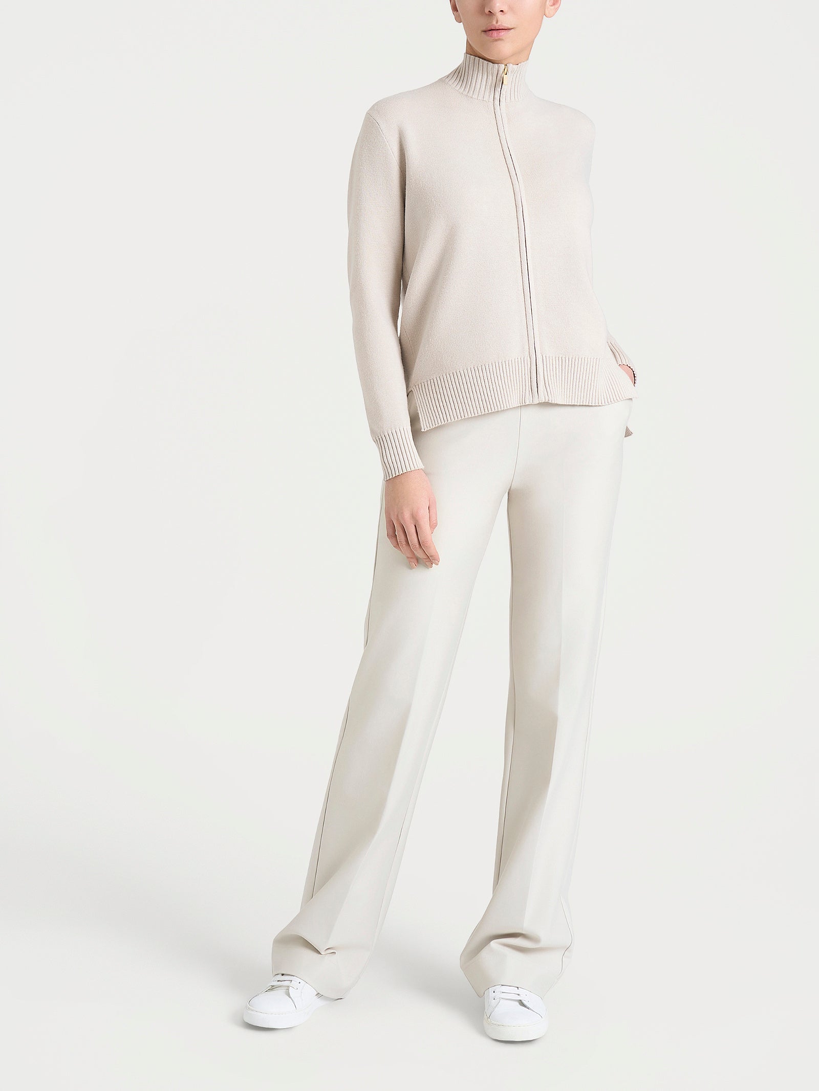 Cardigan con zip asimmetrico in Super soft Bianchi Donna - Ragno