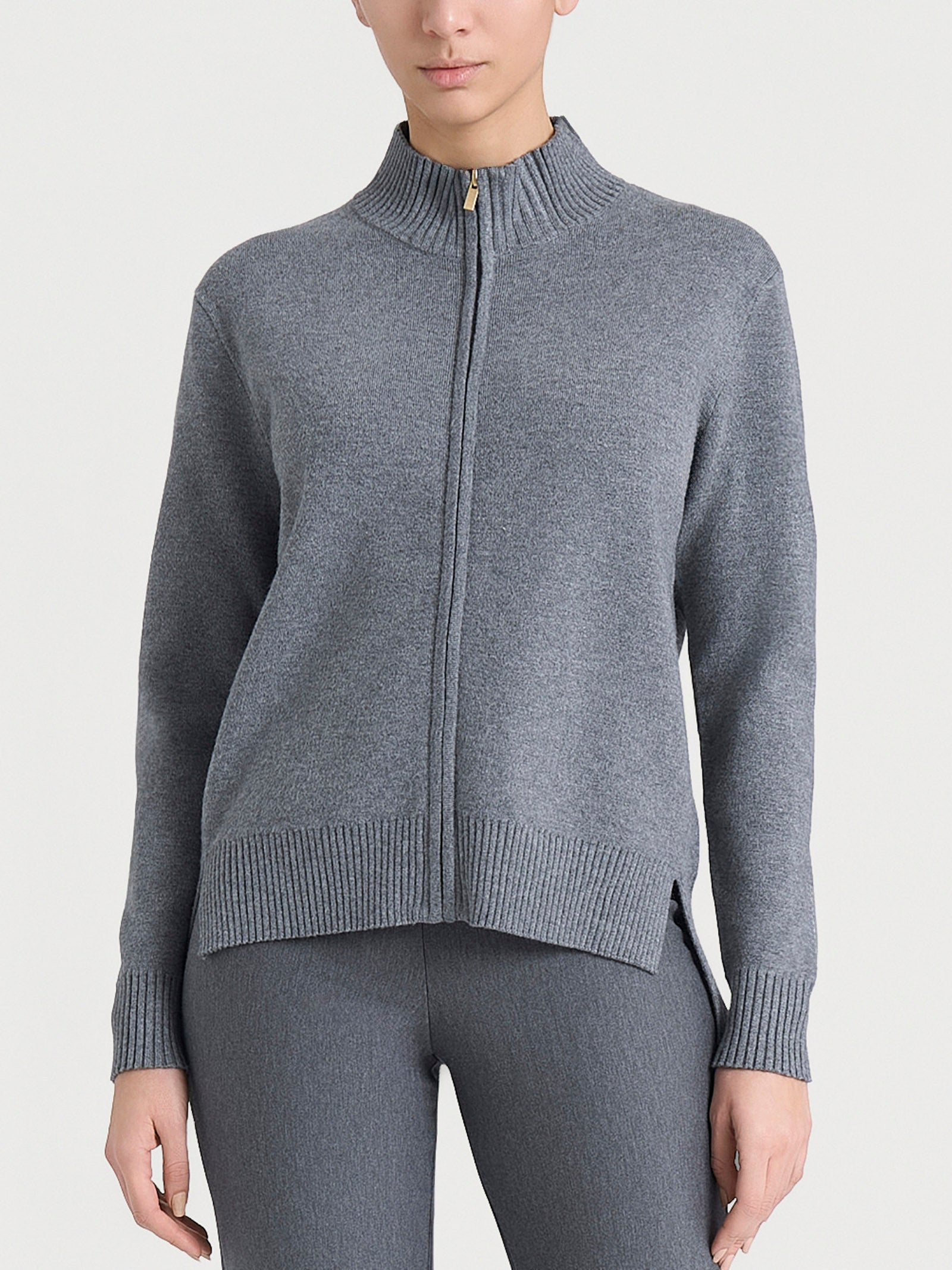 Cardigan con zip asimmetrico in Super soft Neri Donna - Ragno