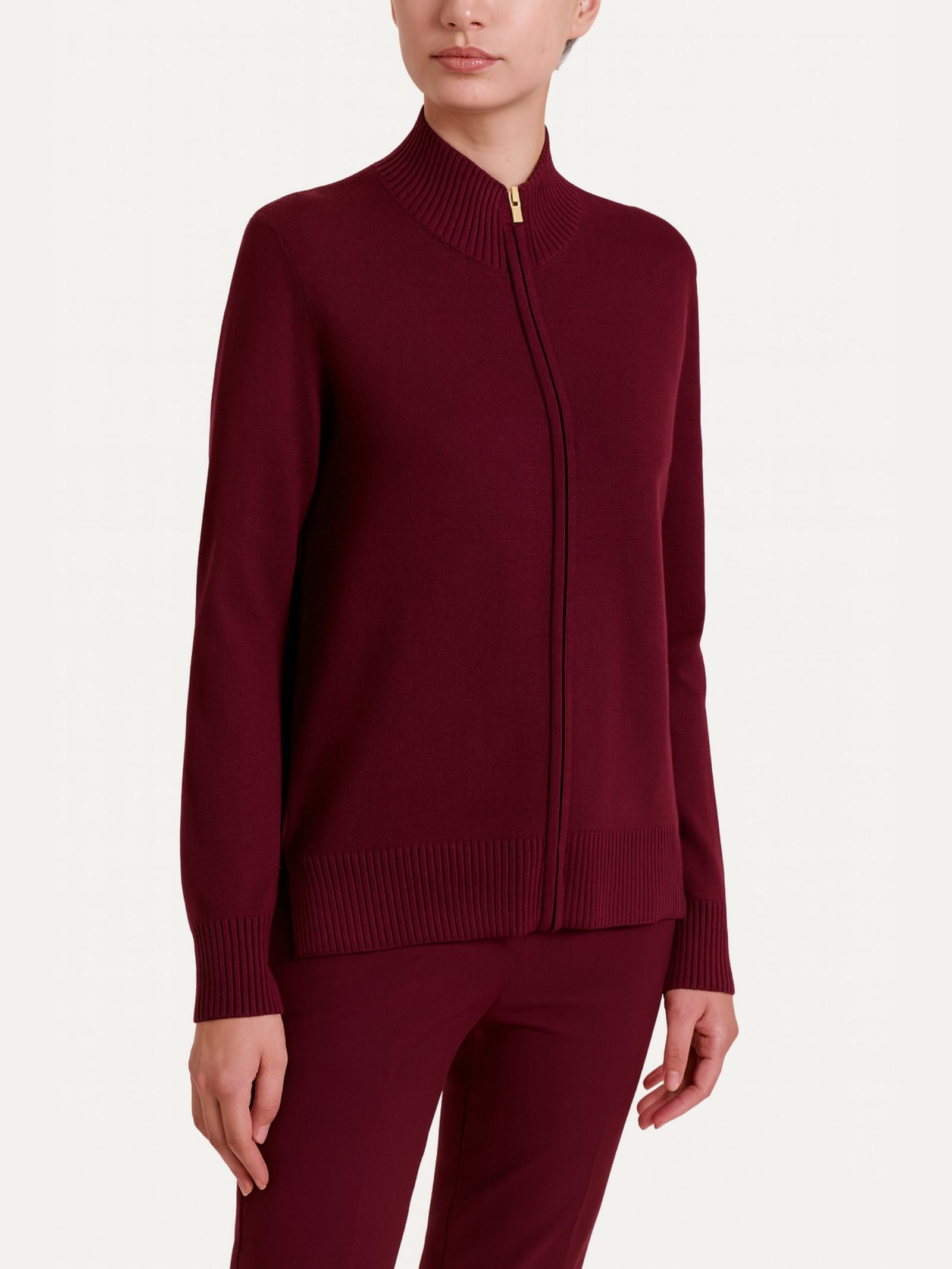 Cardigan con zip asimmetrico in Super soft Viola Donna - Ragno