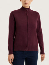 Cardigan con zip asimmetrico in Super soft Viola Donna - Ragno