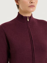 Cardigan con zip asimmetrico in Super soft Viola Donna - Ragno